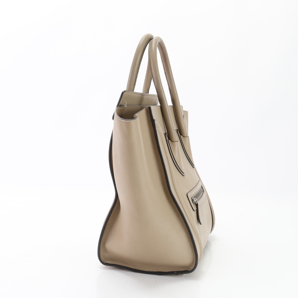 Celine Luggage Mini Shopper Leather Tote Bag Greige - Picture 4 of 16